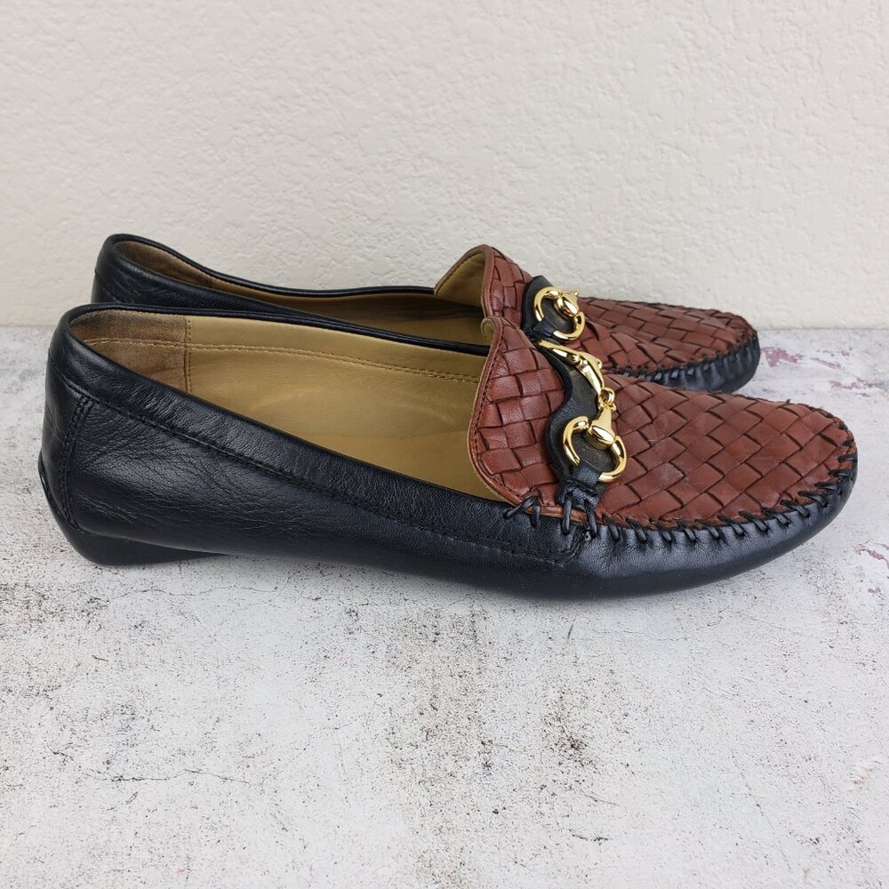 Robert Zur Peralta Moccasin Leather Black/Luggage Driving Loafer Shoes size 11M - Picture 3 of 13